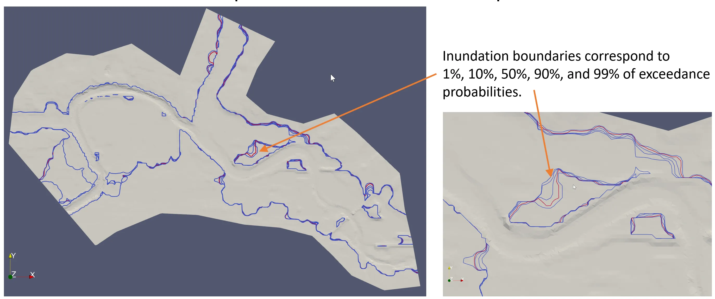 Spatial exceedance of water depth